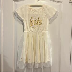 Wicked Girls Dress Size 7/8 Medium White Gold Stars Like New